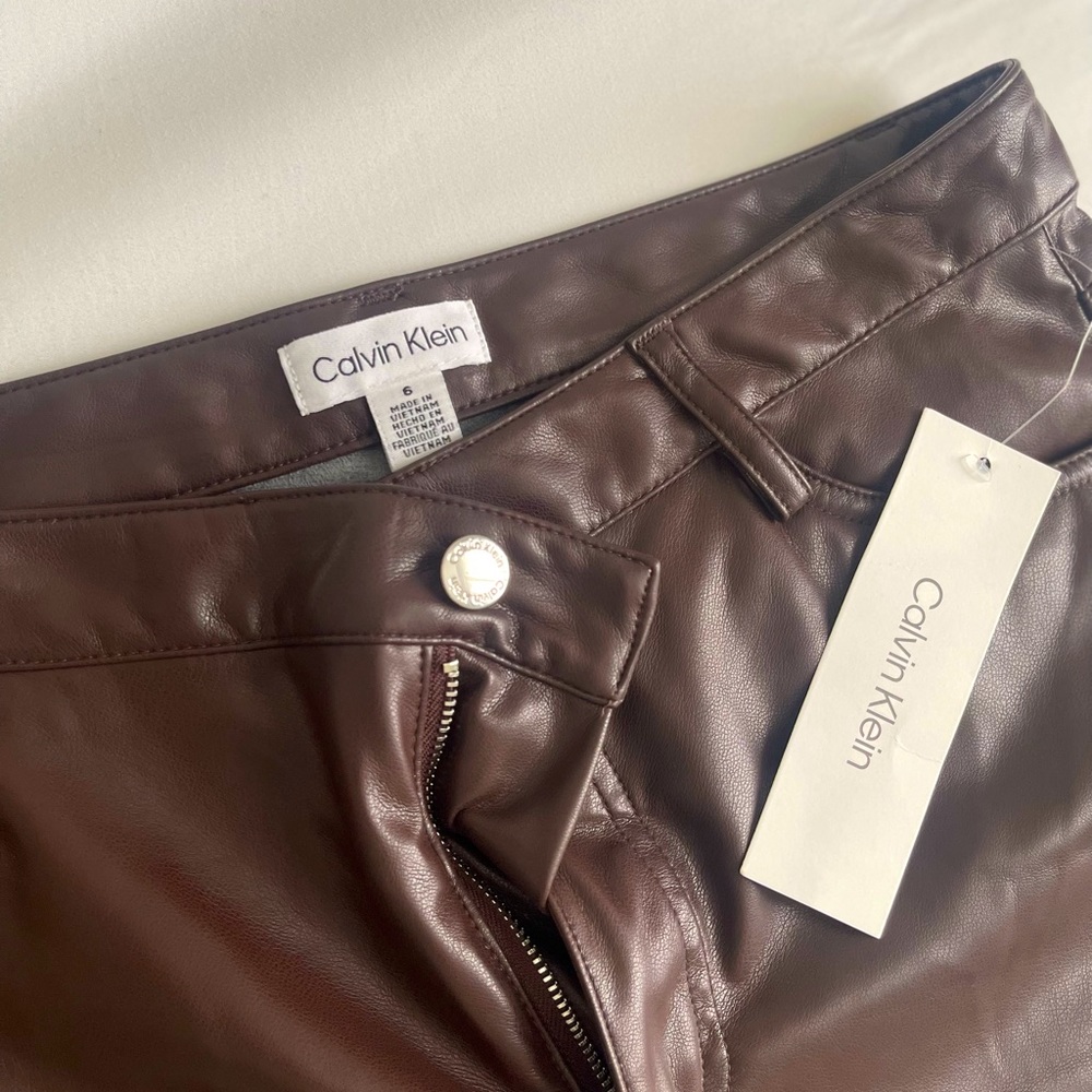 Leather pants. Calvin Klein size 6. New with tag